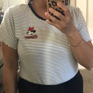 DISNEY - MINNIE MOUSE STRIPED CROP TEE